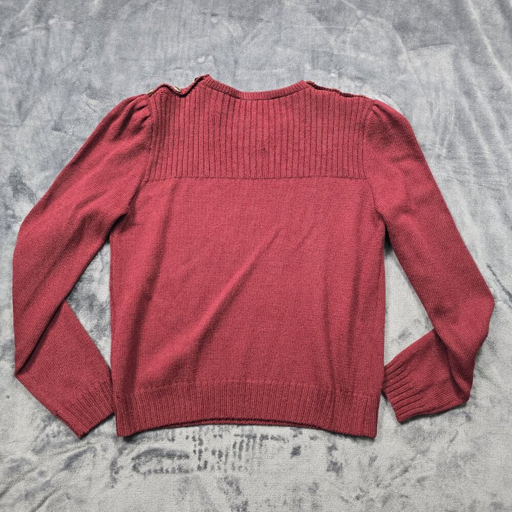 St. John Vintage Red Knit Sweater Pleated Skirt Set Medium - Picture 4 of 16